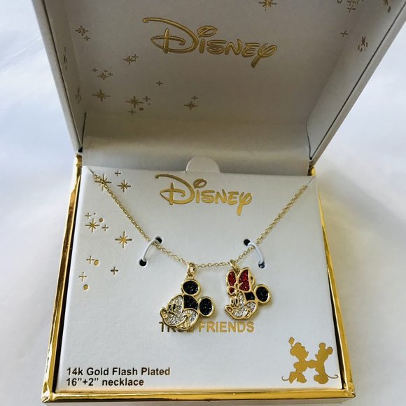 Disney  True Friends Minnie & Micky  Mouse  14 K Gold Flash Plated - Picture 2 of 5